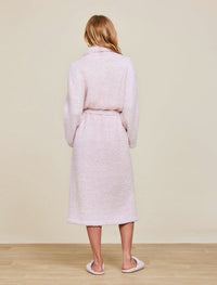 Barefoot Dreams Womens Cozychic Adult Robe Heathered Dusty Rose/White