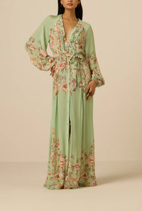 Robe maxi à plis Ezra Hemant & Nandita Verte