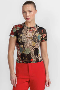 Alice + Olivia Tess Crew Neck Tee Free Spirit