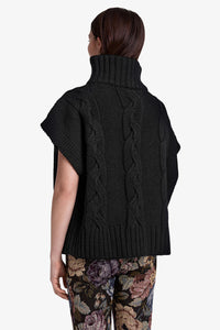 Smythe Cable-Knit Sleeveless Turtleneck