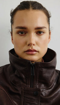Smythe Oversized Leather Bomber Brown