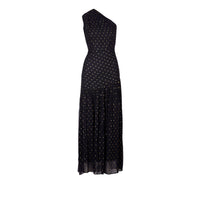 Smythe FA26001-BLACK NEUTRAL Robe longue asymétrique à une épaule noire/or