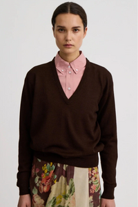 Smythe Boyfriend V-Neck Sweater Tobacco