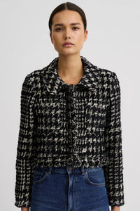 Smythe Long Sleeve Mini Jacket Black Houndstooth