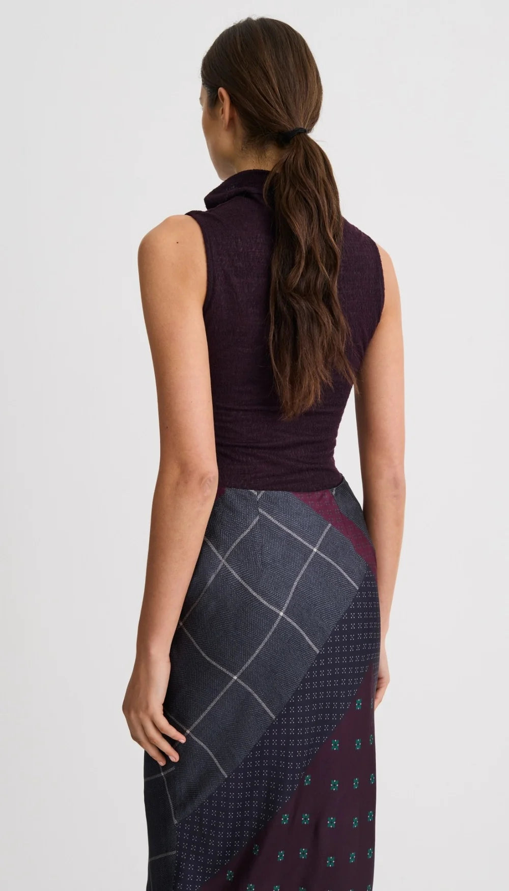 Smythe Cowl Neck Knit Shell Currant