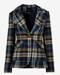 Smythe Two Button Patch Pocket Blazer Blue Multi
