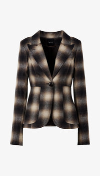 Smythe Patch Pocket Duchess Blazer Neutral Plaid