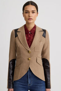 Smythe Saddle-Patch Equestrian Blazer Oatmeal/Toast