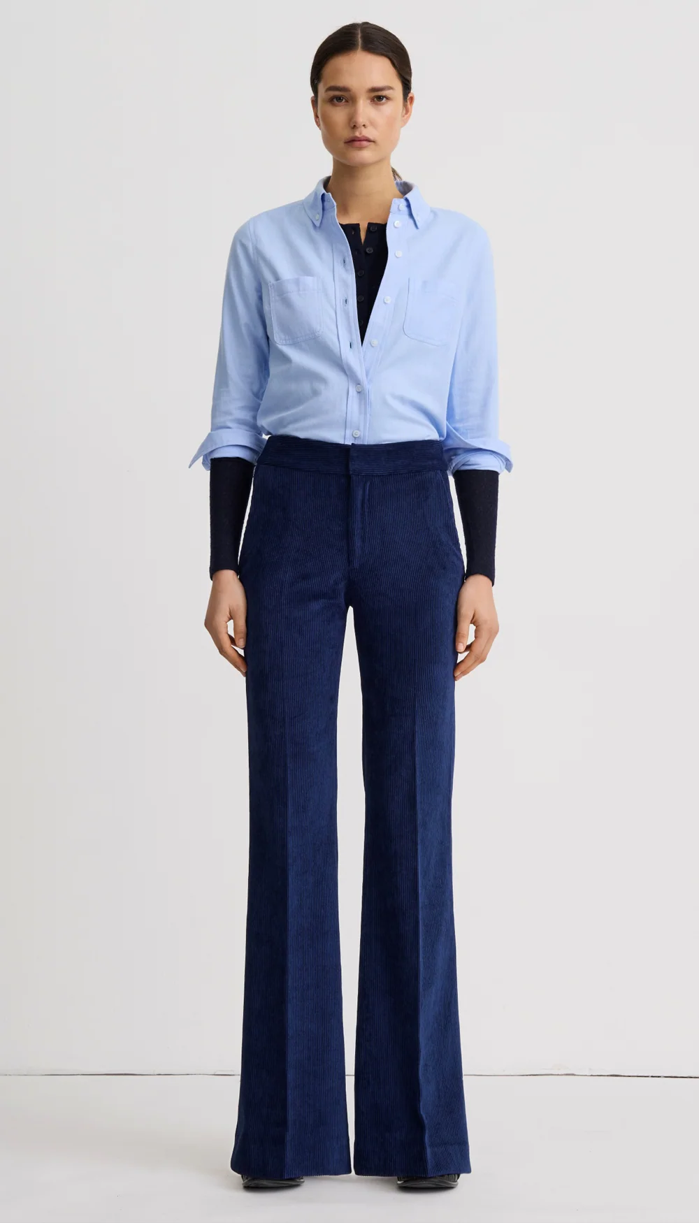 Smythe Wide Leg Trouser Blue