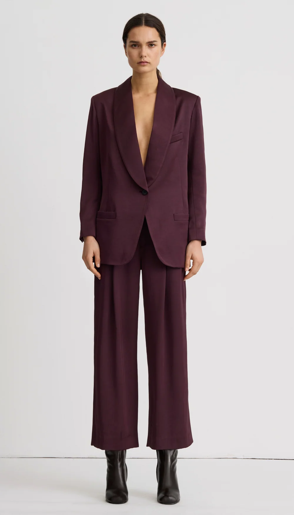 Smythe Shawl Collar Oversized Blazer Mocha