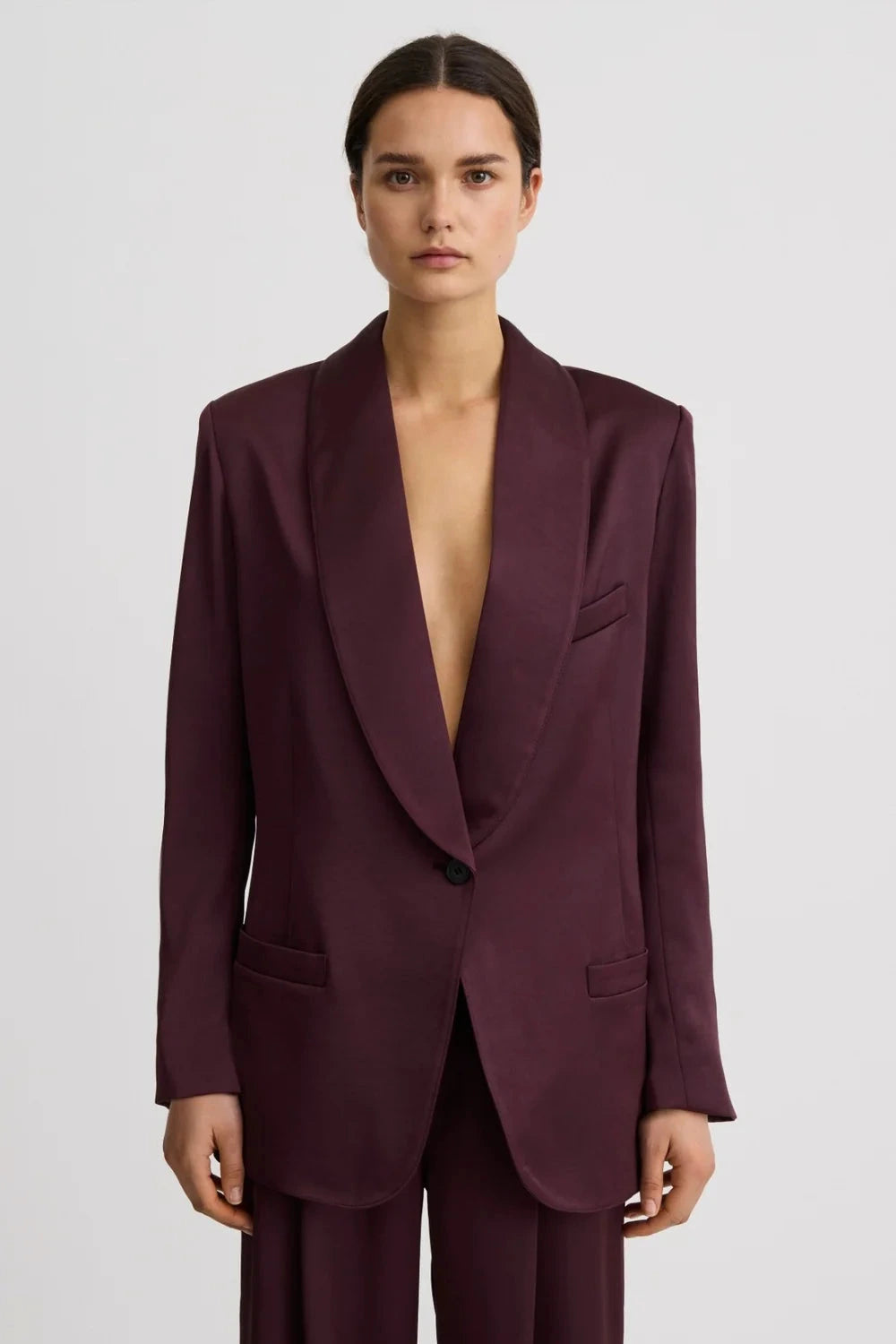 Smythe Shawl Collar Oversized Blazer Mocha