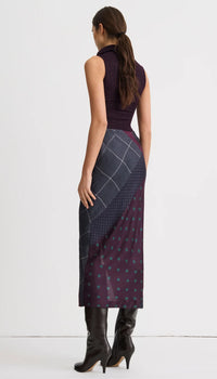 Smythe Front Ruffle Skirt Slate Patchwork