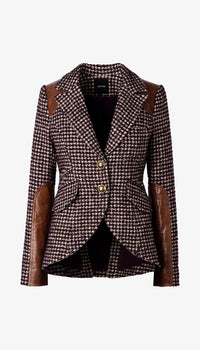 Smythe Saddle-Patch Equestrian Blazer Plum Houndstooth