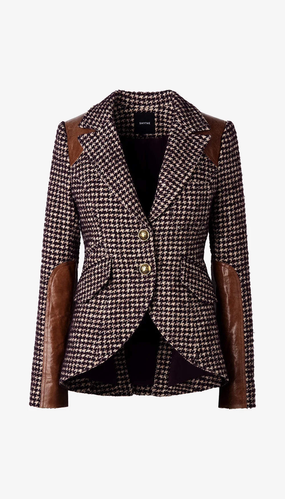 Smythe Saddle-Patch Equestrian Blazer Plum Houndstooth