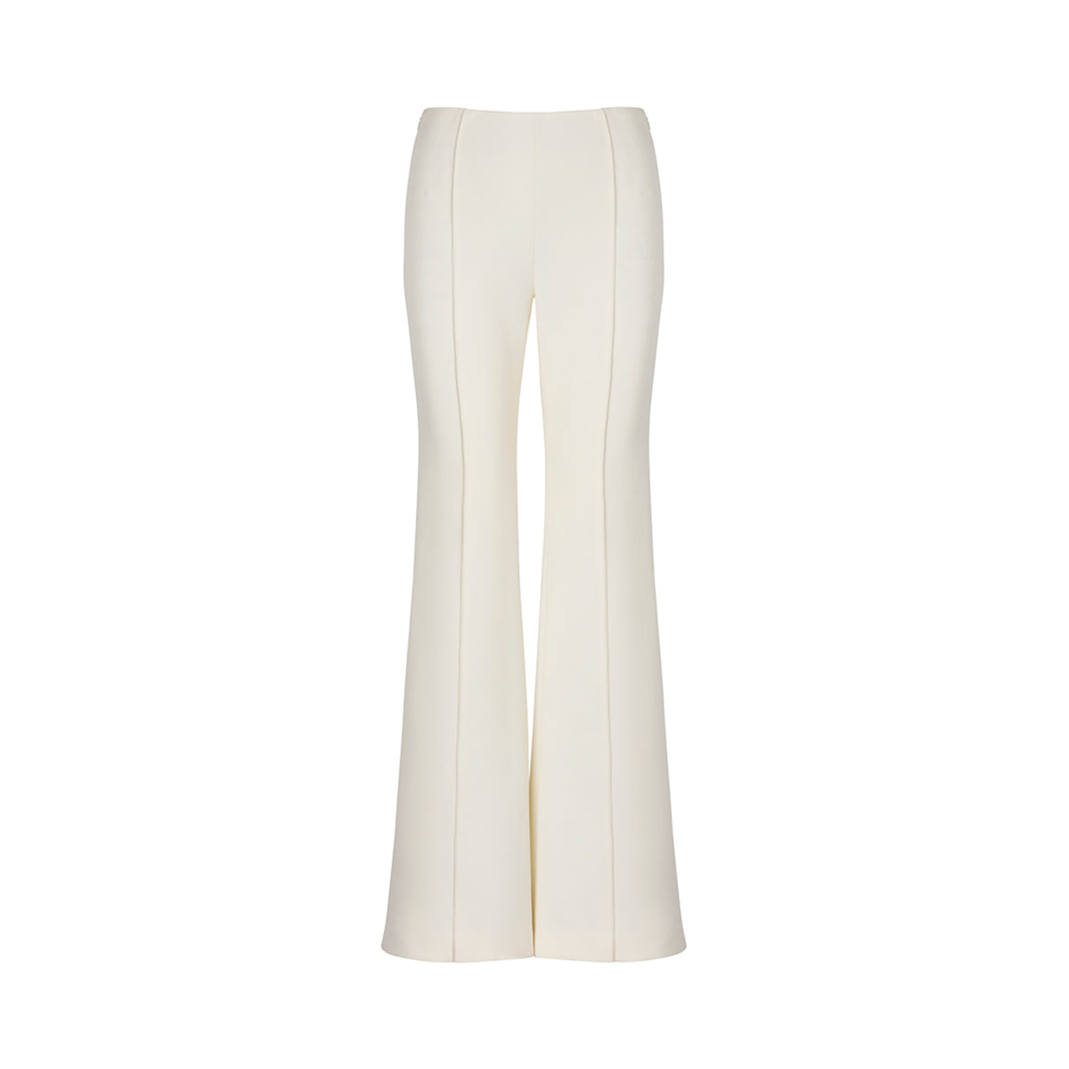 Smythe FA26122-IVORY Pantalon évasé à plis marqués blanc d’hiver