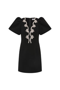 Robe mini Harlynn à manches bouffantes Rebecca Vallance noire