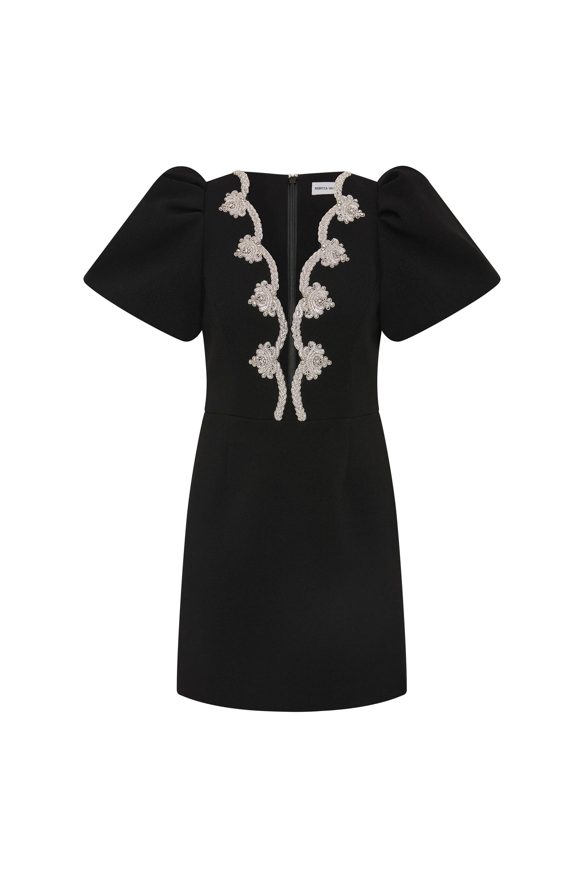 Robe mini Harlynn à manches bouffantes Rebecca Vallance noire