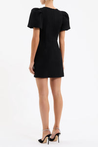 Robe mini Harlynn à manches bouffantes Rebecca Vallance noire