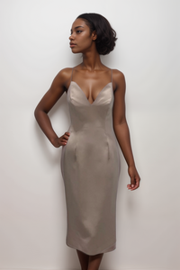 Lucian Matis V-Neck Spaghetti Strap Cocktail Dress