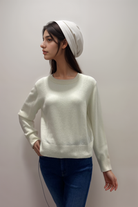 Repeat Short Sleeve Cashmere Rib Knit Sweater