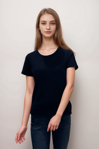 Majestic Filatures Cashmere Short Sleeve Crewneck T-Shirt CORE Marine