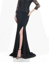 Theia Stretch Mermaid Long Skirt  W/Slit Crepe Satin