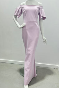 Robe stretch Frascara à épaules dénudées et manches tulipes