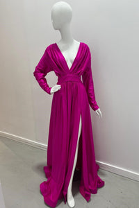 V Neck Long Sleeve Gown