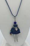 Fancy Lady Necklace with Leather Chain