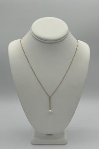 Harakiri Alexise-Y Bar and Pearl Pendant in Yellow Gold