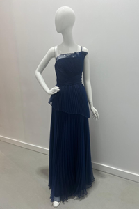 Theia Delphine Pleated Organza Gown