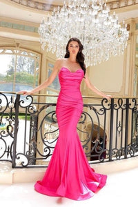 Strapless Bustier Ruched Gown