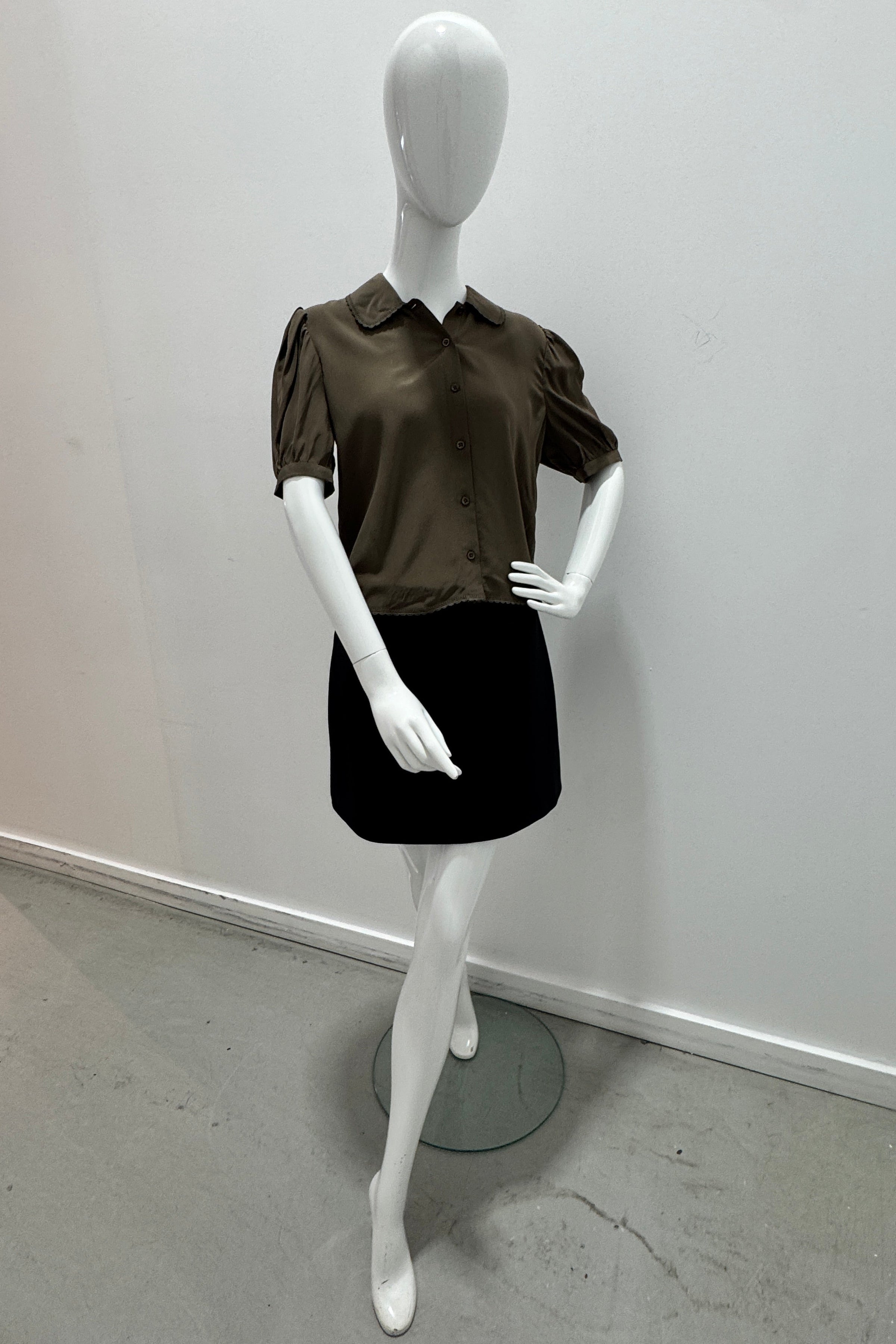 Frame The Silk Prim Blouse Deep Olive