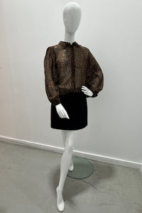 Frame The Silk Prairie Shirt Light Leopard Multi