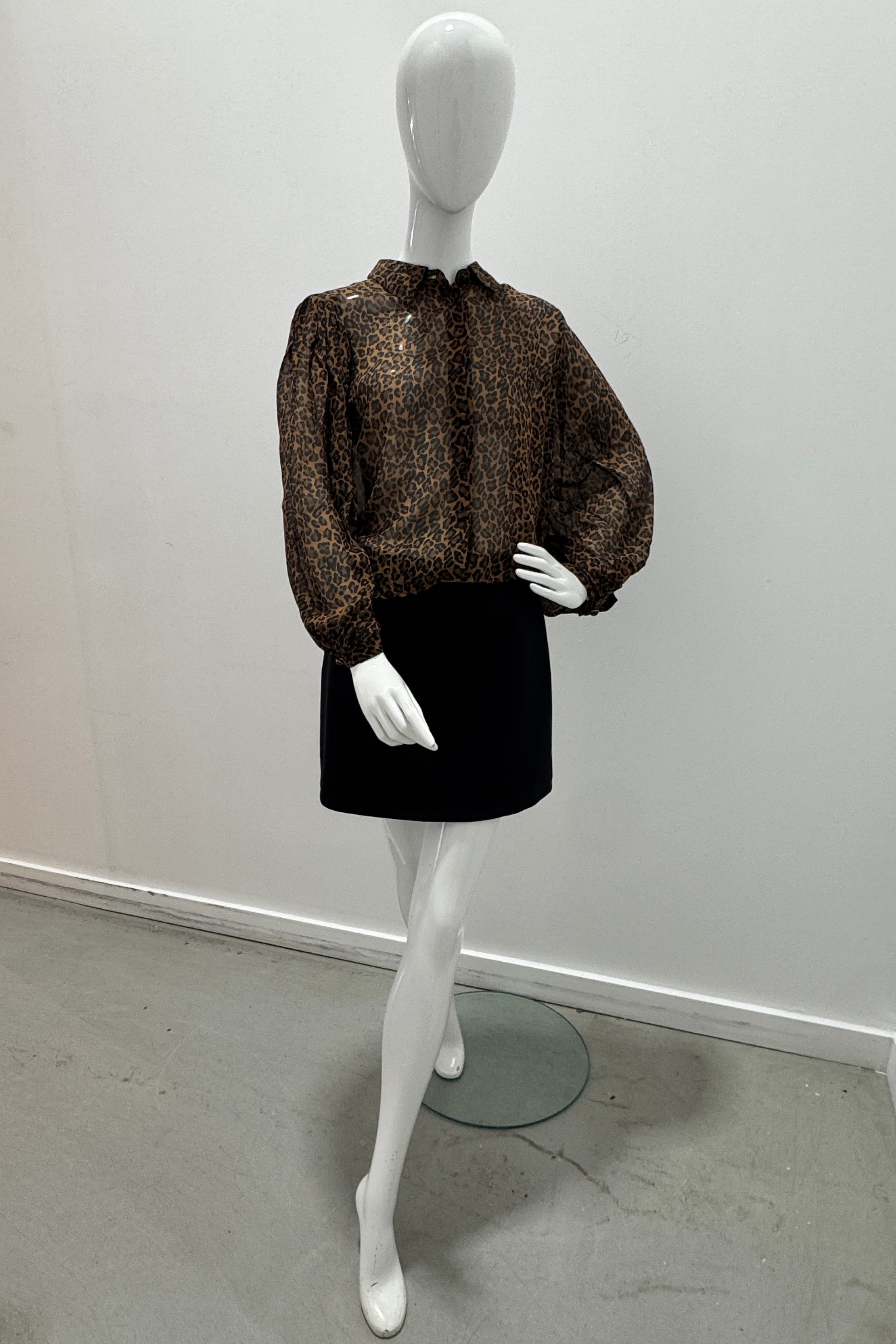 Frame The Silk Prairie Shirt Light Leopard Multi