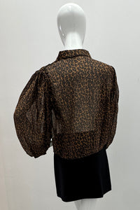 Frame The Silk Prairie Shirt Light Leopard Multi