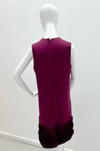Catherine Regehr Sleeveless Jewel Neck Arak Shift With Wave Hem Short Plum