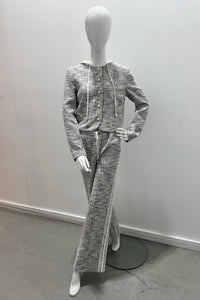 Twinset Tweed Jacket Off-White/Black