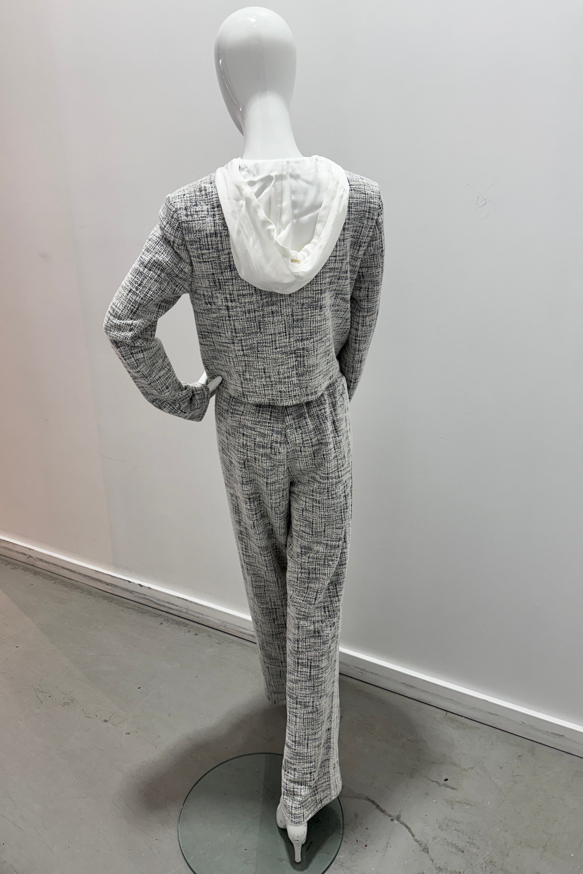 Twinset Tweed Jacket Off-White/Black