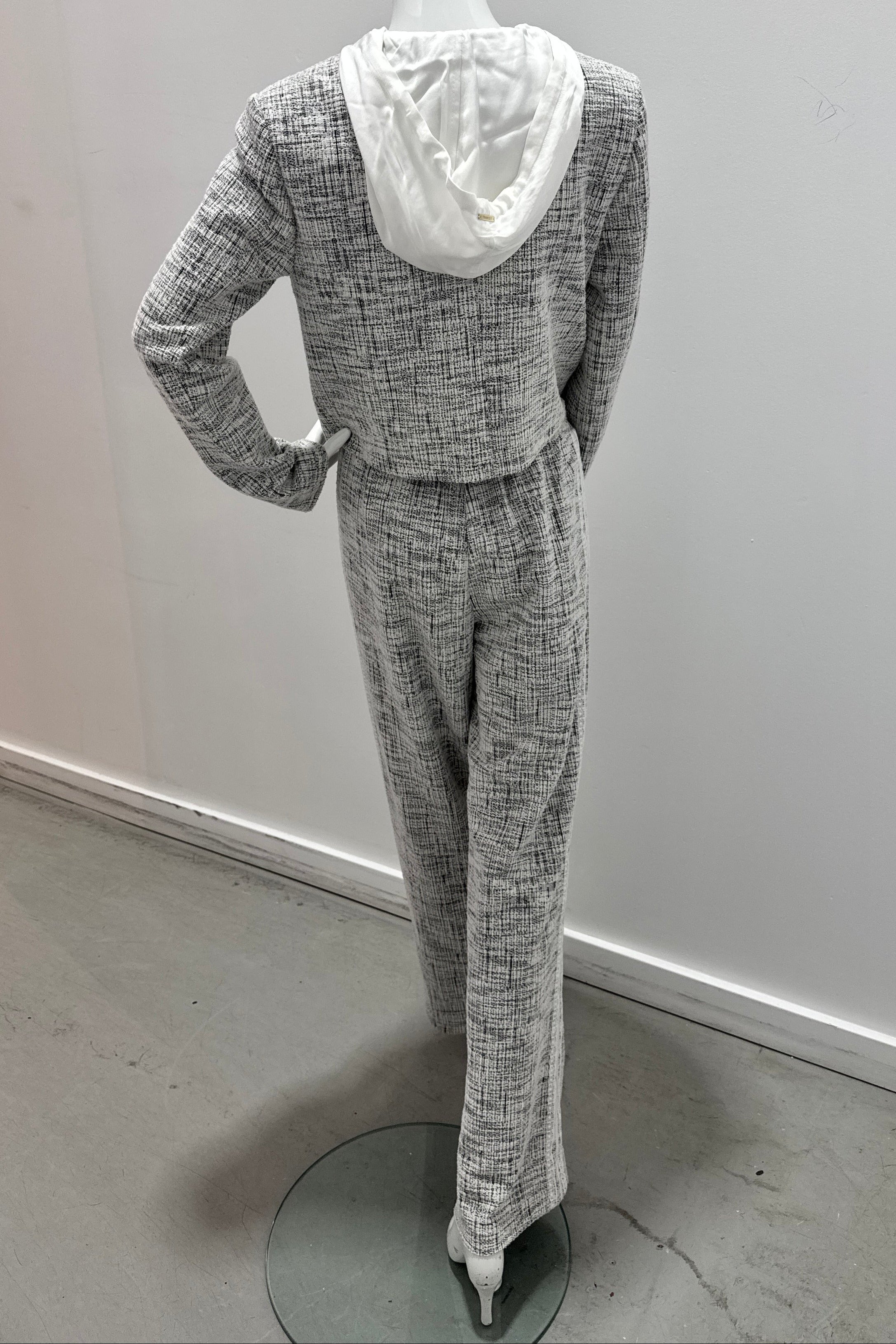 Twinset Tweed Jacket Off-White/Black