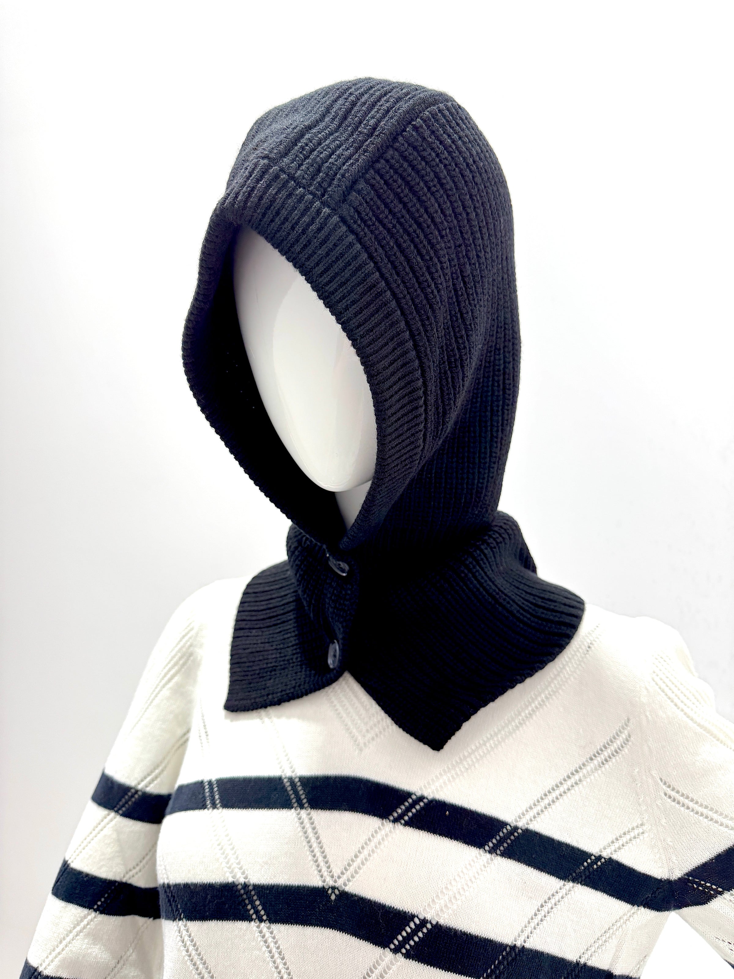 Repeat Merinowool Knitted Cap - Black