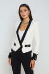 L'Agence Georgia Contrast Cardigan Blazer