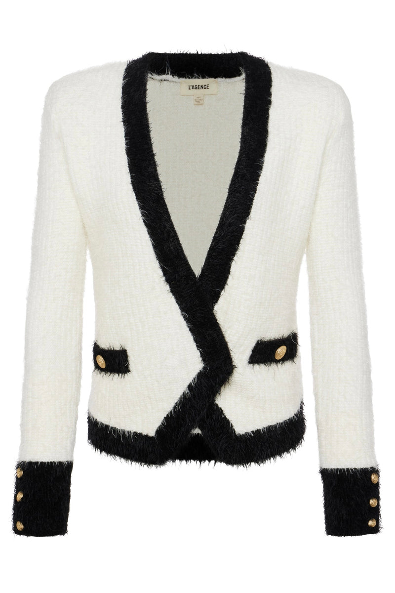 L'Agence Georgia Contrast Cardigan Blazer