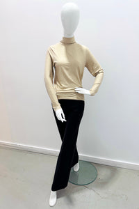 Majestic Filatures Soft Touch Metallic Long-Sleeve Turtleneck - Golden Ecru Chine