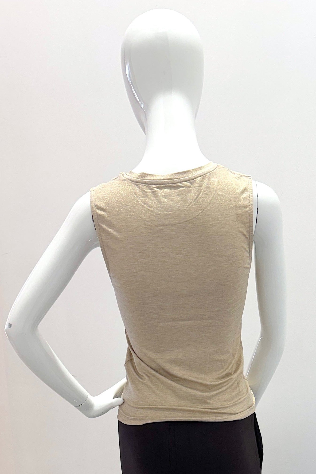 Majestic Filatures Soft Touch Metallic Crewneck Tank - Golden Ecru Chine