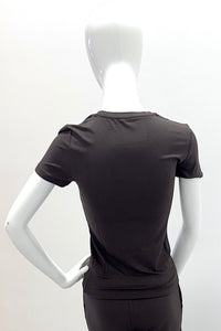Majestic Filatures Soft-Touch Short-Sleeve Crewneck - Chocolate Mousse