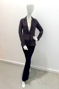 Majestic Filatures French Terry Fleece One-Button Blazer - Chocolate Mousse