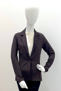 Majestic Filatures French Terry Fleece One-Button Blazer - Chocolate Mousse