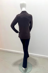 Majestic Filatures French Terry Fleece One-Button Blazer - Chocolate Mousse
