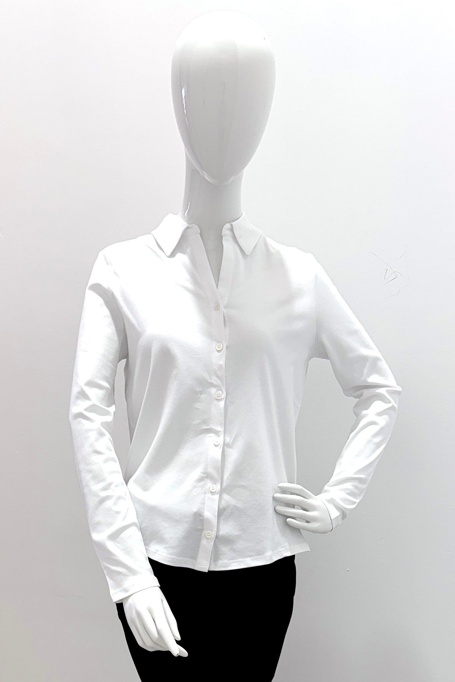 Majestic Filatures Suprima Cotton Long-Sleeve Shirt White